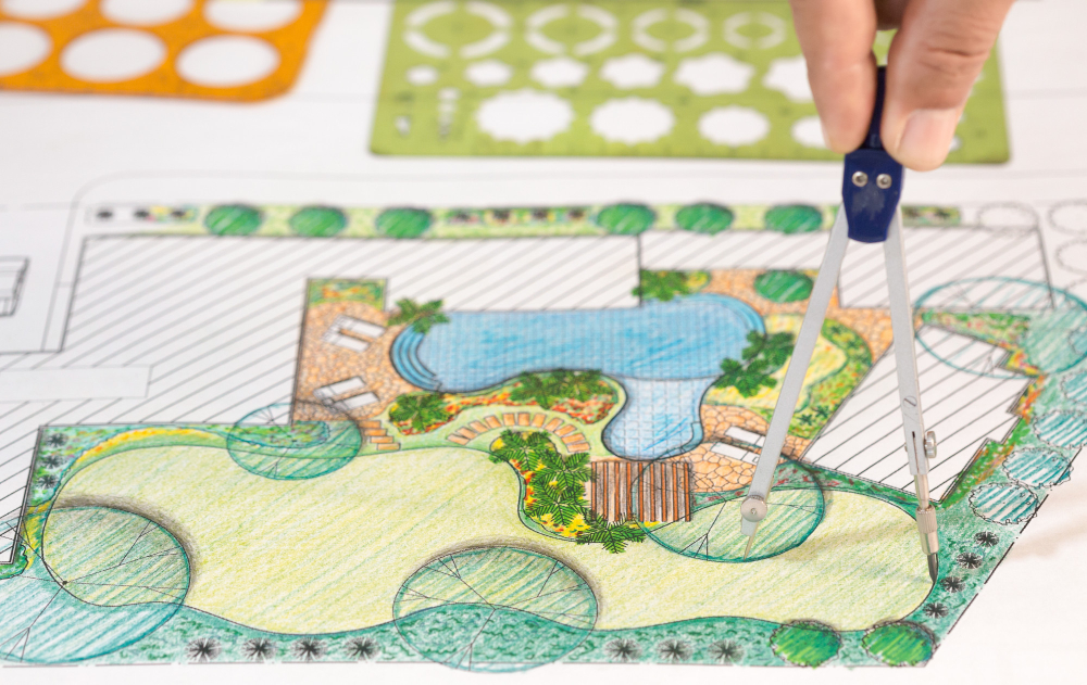 Vinyl and fiberglass pool design illustration